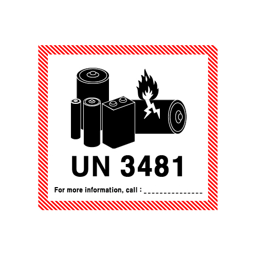 [Lithium ion battery] 리튬이온배터리 경고 라벨 UN 3481 - 120mm X 110mm